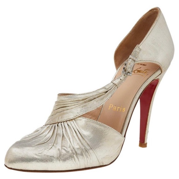 Christian Loubuiton Metallic Gold Pumps - Picture 3 of 6